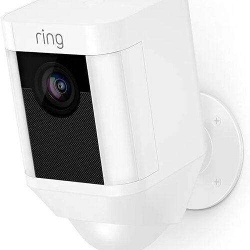 Ring Spotlight Cam Battery, White – HD security camera