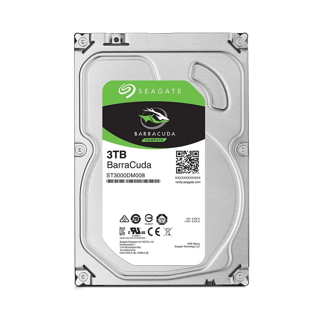 Seagate BarraCuda 3TB Internal Hard Drive HDD – 3.5 Inch SATA 6 Gb/s 7200 RPM 64MB Cache