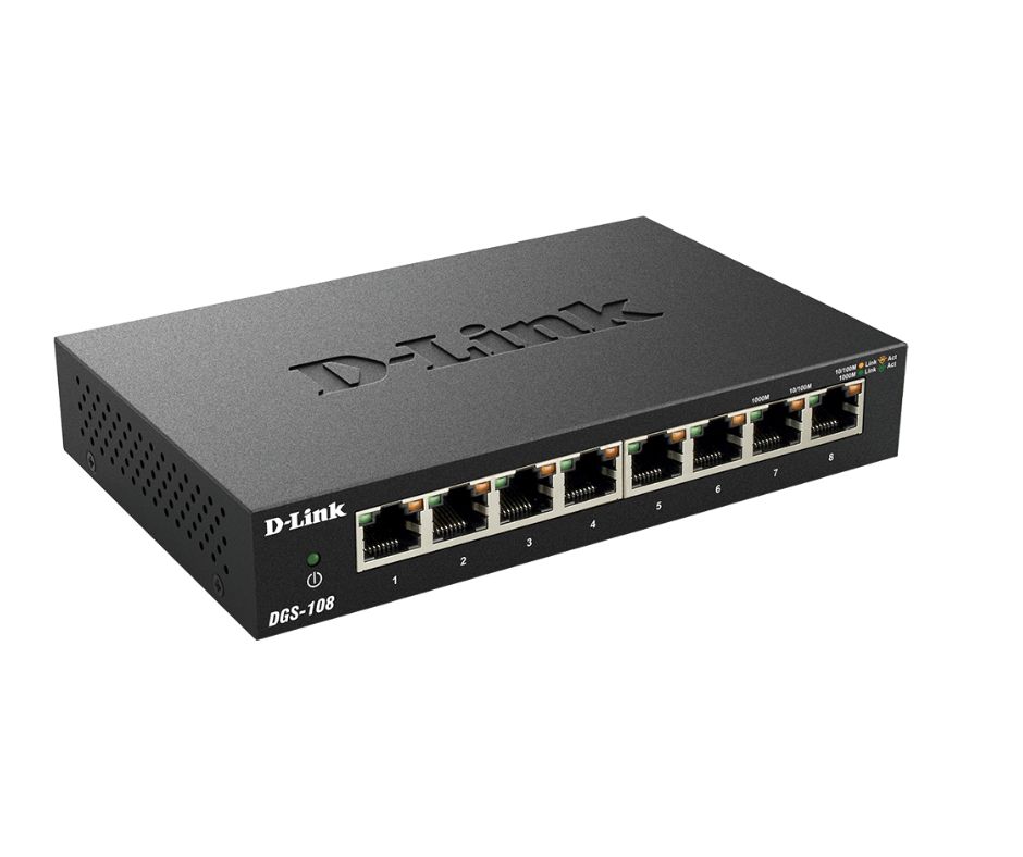 D-Link Ethernet Switch, 8 Port Gigabit Metal 2
