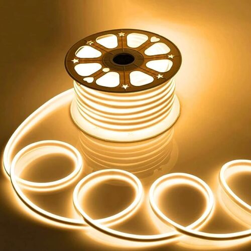 Premium quality Neon strip light LED Neon Strip Light Waterproof AC220V 2835 SMD for Home Lighting Kitchen Bed Outdoor Flexible Decoration with Connector (Warm Light, 10)
