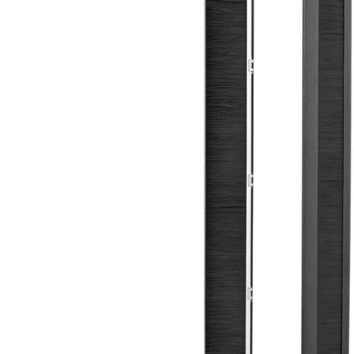 Rack Mount Brush Panel 1U (2Pcs) – Black