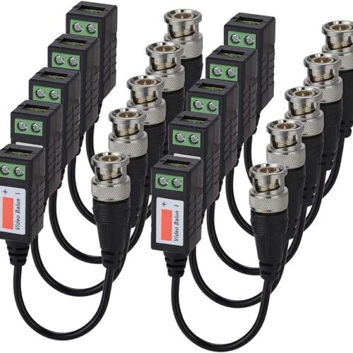 Video Balun Connectors 8 Pairs Cat5 HD Mini CCTV BNC Passive Video Balun Transceiver Cable for BNC Male Cable via CAT5/5E/6 Twisted Pair Transmitter CCTV Security Camera System