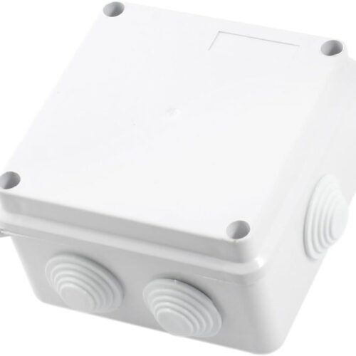 CCTV  100x100x70mm IP65 Waterproof Enclosure Electrical Junction Box w Holes Project Case Square White ABS