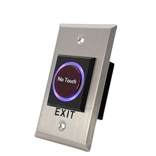 Rubik Touchless No Touch Door Infrared Sensor Exit Button Switch with LED Input DC12V Output COM/NC/NO for Access Control Systems Gates and Garage Openers